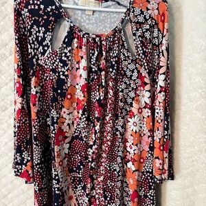Michael Kors Floral Blouse - Navy, Red, Orange, Pink, White